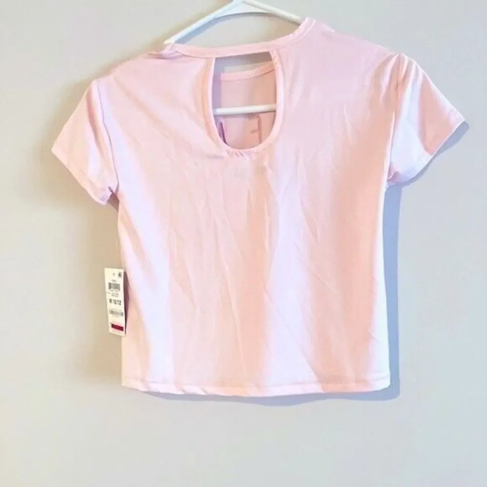 ID IDEOLOGY Big Girls Dream Open Back T-Shirt pink polish size 10